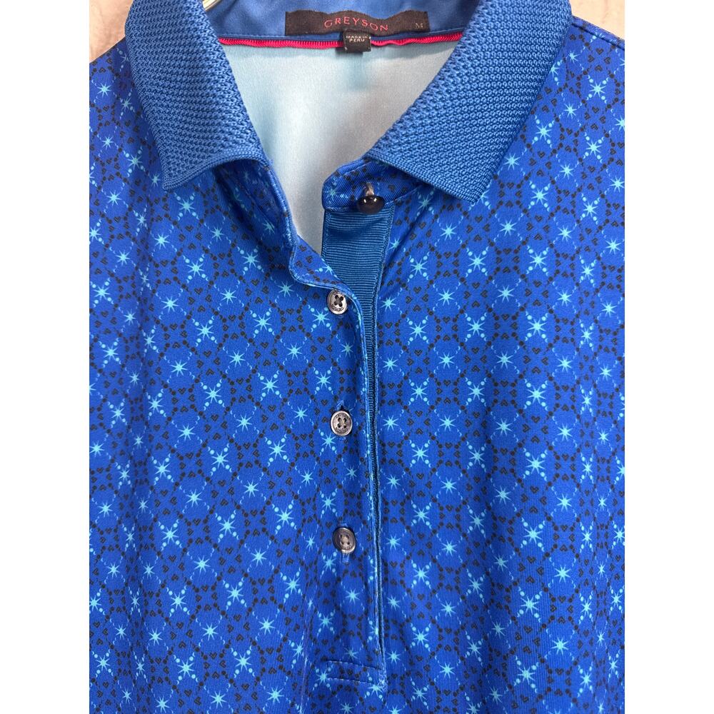 Greyson Blue Printed Polo Top